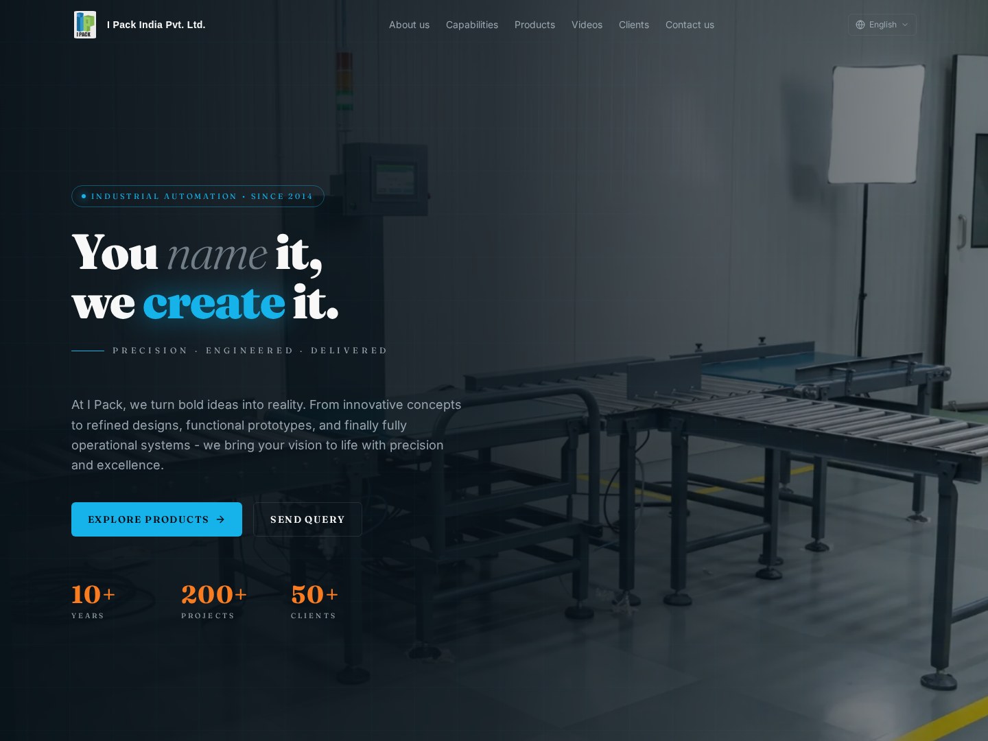 I Pack India Pvt. Ltd. website preview